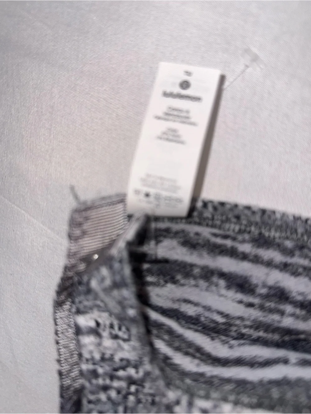 Lululemon Light Gray Textured Knit Scarf with Snap Trim